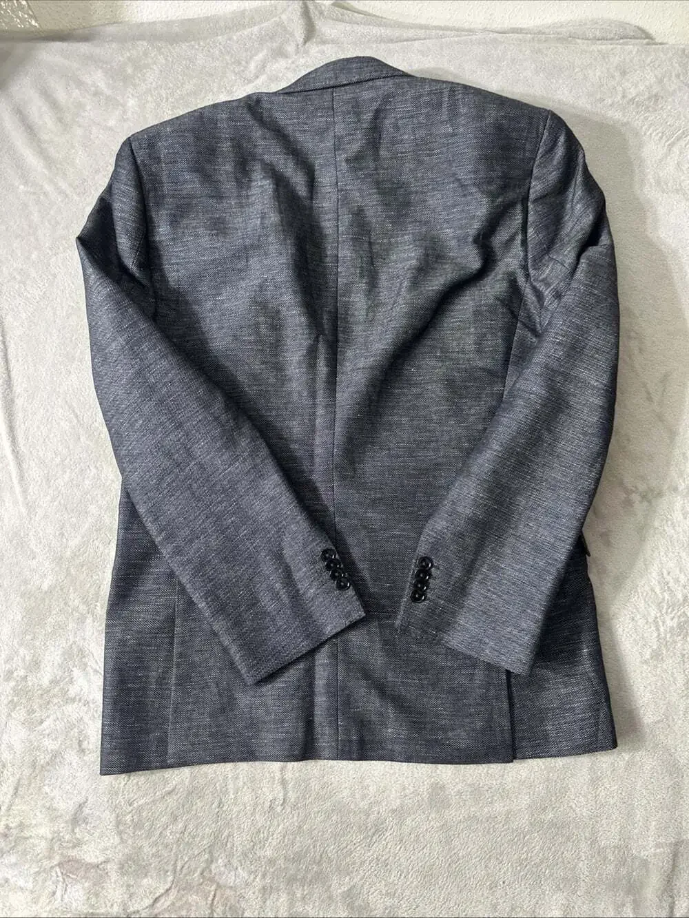 Hugo Boss Men’s Blazer 40R Black Cotton Linen Sport Coat Two Button